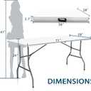 Fold in Half Folding Table 6ft, Indoor Outdoor Heavy Duty Portable Folding Plastic Table (6FT)