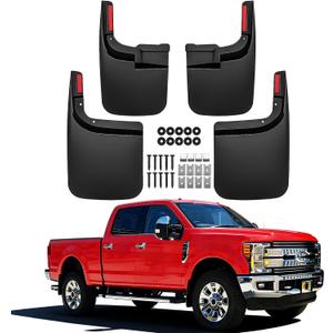 Mud Flaps for Ford F-250 F-350 2017-2026, 4PCS Splash Guards Front and Rear Mudflaps for F-250 Accessories(Without Fender Flares), No Drill OEM Fender Flares Black Easy Installation