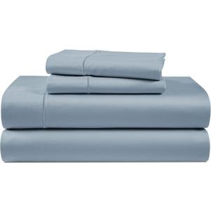 100% Egyptian Cotton King Size Sheets- Naturally Breathable & Durable Winter Comfort, Ultra-Soft Hotel Comfort with 15" Deep Pocket King Sheet Set, Silky Sateen Weave Luxury You Can Feel- French Blue