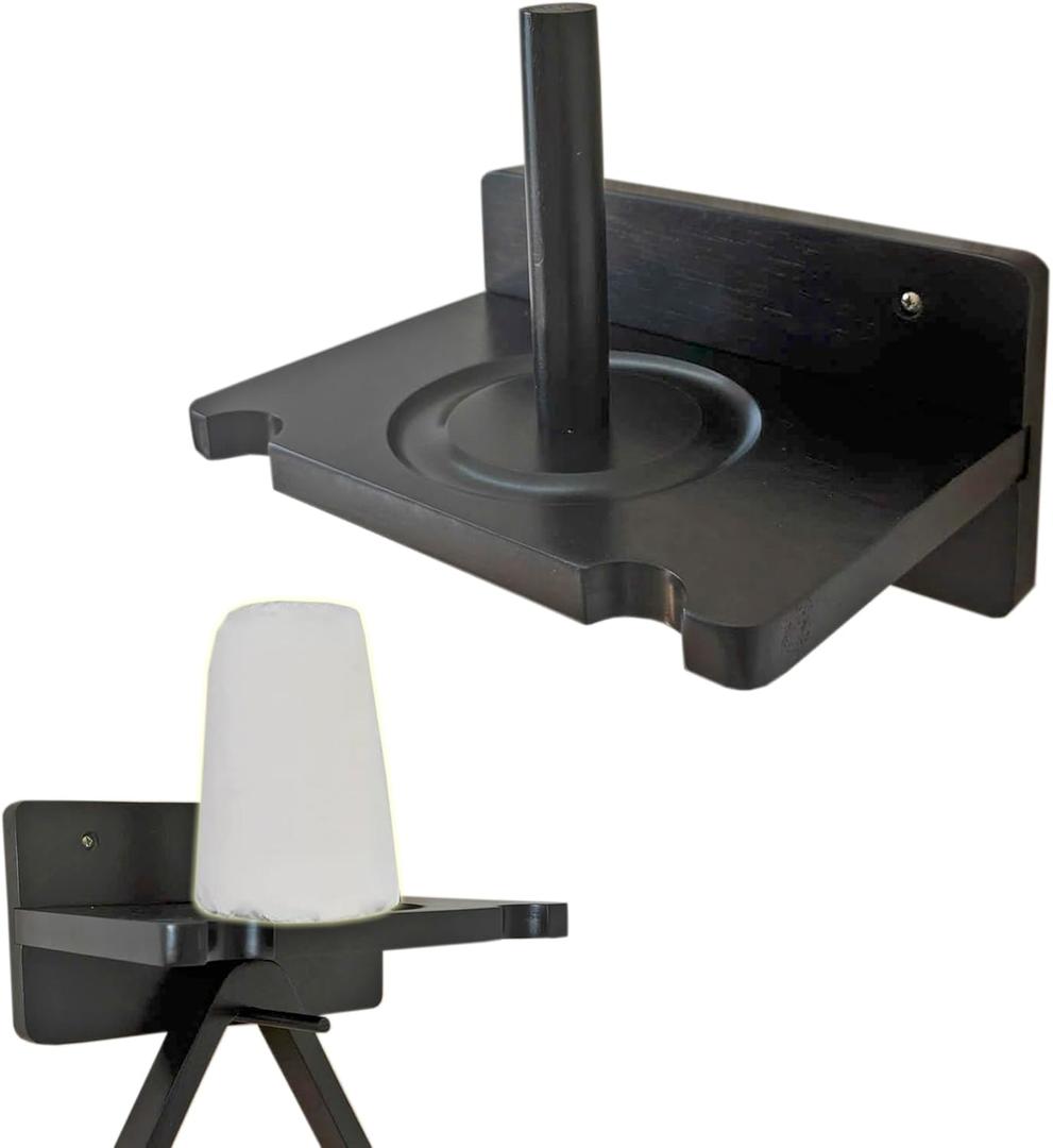 Pool Cue Stick Claw Holder Hold 2 Billiard Cues, Cone Chalk Holder with Ball Rack Wall Mount, Pool Stick Holder Storage Accessories (Black)