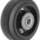 Mold-On Rubber on Iron Wheel, Roller Bearing, 250 lbs Capacity, 4" Wheel, Dia, 1-1/2" Wheel, Width, 1-7/8" Plate Length