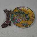 LIYAOLI Decorative Plates for Display,2024 Chinese Classical Colorful Peacock Birds and Peony Flowers Plate Decor Handmade Art Decor for Display Living Room Table