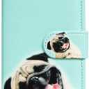 Case for Galaxy S20 - Pug Leather Flip Case with Card Slot and Kickstand (Funny Pug Dog)