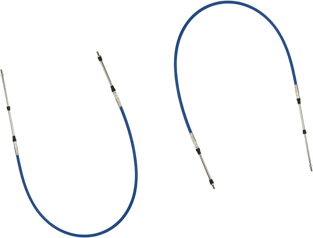 Marine 33C Throttle Shift Remote Control Box Cable For Yamaha Outboard Engine Boat Motor Steering System Blue (6FT, 2 PCs)