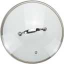 10 Inch Clear Tempered Glass Pan Lid Replacement with Stainless Steel Arch Handle, Oven Safe Up to 356F (180), Silver