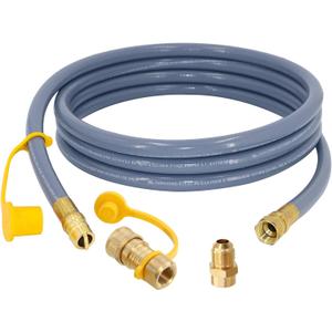 12 Feet 1/2 Inch ID Natural Gas Hose with Quick Disconnect for weber, charbroi, Grill, Pizza Oven, Patio Heater and More NG Appliance, Propane to Natural Gas Conversion Kit - CSA Certified