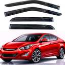 KPY Rain Guards Fit for 2011-2016 Hyundai Elantra Sedan, Out-Channel Window Visors Vent Wind Deflectors 4PC, Car Accessories for 11-16 Elantra Sedan (Excludes GT)