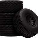 Pre Glued Plastic Wheel and Tire Rubber for Arrma Mojave Grom Mega 380 223S BLX Series Upgrade Parts Black