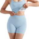 SUUKSESS Women 2 Piece Workout Sets High Waisted Tummy Control Biker Shorts Halter Padded Tank Tops. S Size
