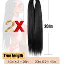 Purple Braiding Hair 36 Inch Pre Stretched Hair Long Straight Crochet Braids Yaki Texture Synthetic Fiber Extension 4 Packs (Dark Purple)