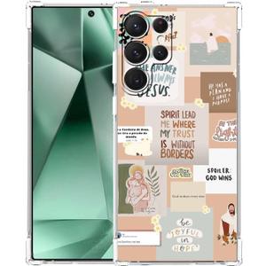 Case for Galaxy S24 Ultra with Christian Quotes Design,Jesus God Bible Verse Pattern,Clear Soft TPU Bumper Case,6.8"(Christian,s24u)