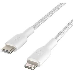 Belkin BoostCharge Nylon Braided USB C to Lightning Cable 6.6ft/2M - MFi Certified 18W Power Delivery iPhone Charger Cord - Apple Charger USB C Cable - Fast Charging for iPhone 14, iPhone 13 - White And Bostitch Office Konnect Charging Station Desk O