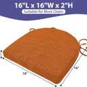 IPYNBAP Chair Cushions for Dining Chairs, Kitchen Chair Cushions, 16'' x 16'' x 2'', Non Slip Indoor Seat Cushions, Chair Pads for Dining Chairs with Ties & Removable Cover, Set of 4, Rust