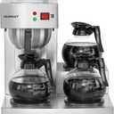 NUPANT 12 Cup Commercial Coffee Maker,Drip Coffee Maker Machine with 3 Warmers Plate and 3 Glass Decanters, Stainless Steel Pour Over Commercial Coffee Brewer for Restaurant, Office, Cafe Use