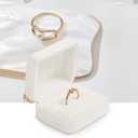 Leather Ring Box Jewelry Gift Box Ring Holder Storage Case for Proposal,Wedding,Mother's Day,Valentine's Day Gift (White)