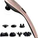 MEGAWISE Handheld Back Massager | Deep Tissue Percussion Massage for Back, Neck, Shoulders, Waist and Legs (Rose Gold)