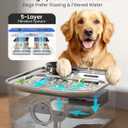 oneisall Dog Water Fountain, 2.6Gal/10L Stainless Steel Dog Water Bowl Dispenser with Deeper Drinking Aera & Washable Filter, Ultra-Quiet Pet Water Fountain for Small Medium Large Dogs (with 5 Fllters)
