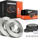 A-Premium 10.83 inch (275mm) Front Vented Disc Brake Rotors + Ceramic Pads Kit Compatible with Select Kia Models - Spectra 2004-2009, Spectra5 2005-2009, 2.0L, 6-PC Set