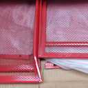Ladder Metal Bookshelf Modern Bookcase with Rectangular Shelves Storage Rack Kitchen Storage Rack Multi-layer Bookshelf Floor-to-ceiling Trapezoidal Balcony Flower Stand Red(24"L x 14"W x 58"H, Red)