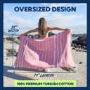 100% Premium Turkish Cotton Beach Towel by Sun Ninj Turkish Cotton Beach Towel by Sun Ninja | Lightweight highly absorbent 100% Turkish cotton travel towel, extra large ultra soft, for adults and kids, 38" x 71"