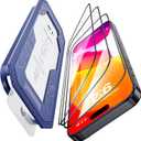 3 Pack Military-Grade Shatterproof for iPhone 16 Pro Screen Protector [9H+ 16 Pro Tempered GlassOne-Step Installation] Full Edge Coverage Bubble Free Top-Notch Protection (Transparent)