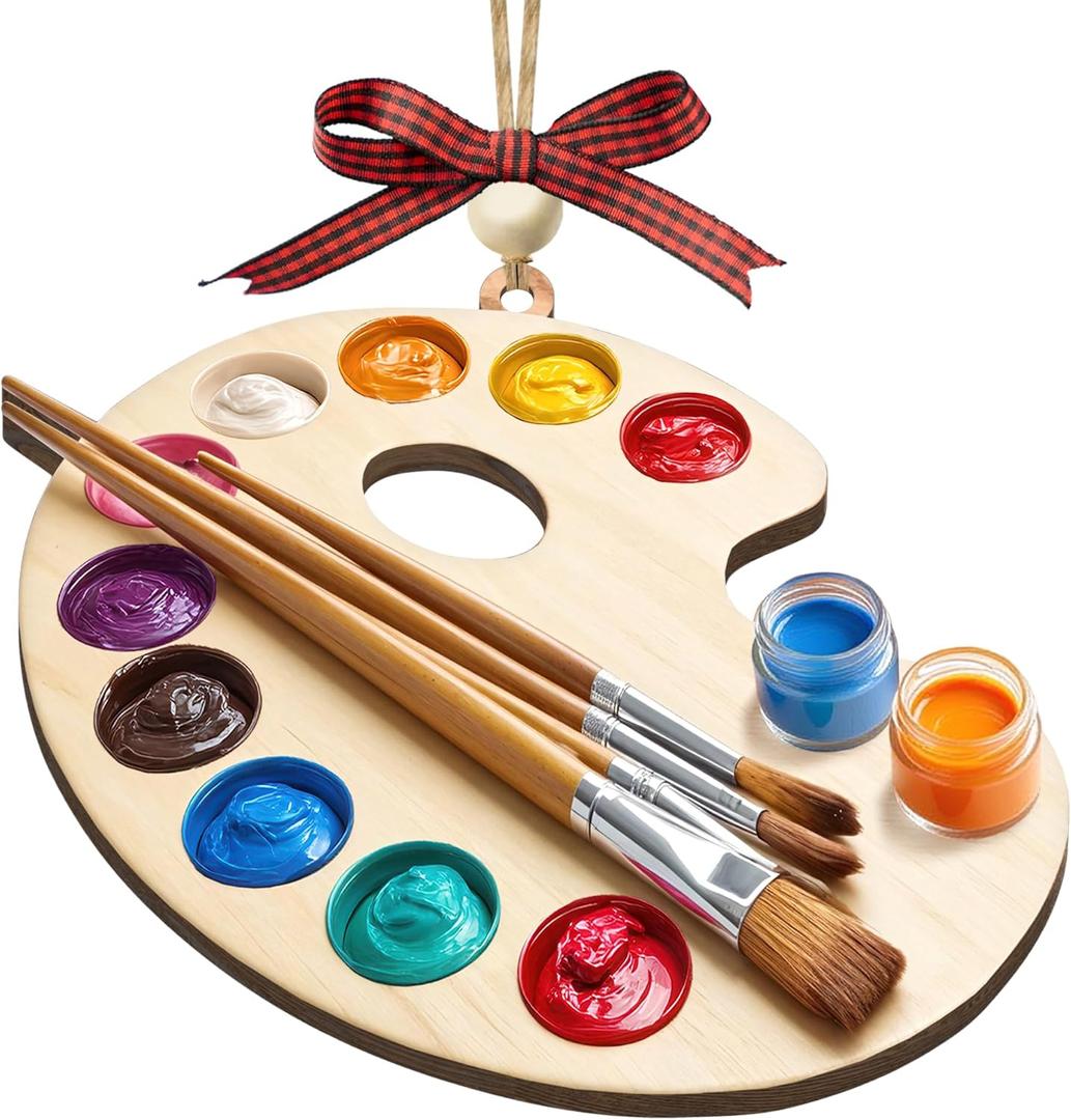 Artist Palette Ornament, Drawing Ornaments, Art Ornaments for Christmas Tree, Painters Gifts for Women, Artists, Art Teacher, Gifts for Artists, Wood Christmas Ornament Painting 2025