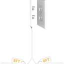 Sleek Socket Original & Patented Ultra-Thin Outlet Concealer With Cord Kit, Flat Extension With Multi Outlets Power Strip, Ideal for Home Improvement, Hide Bulky and Messy Cords (8ft - Dual Cords)