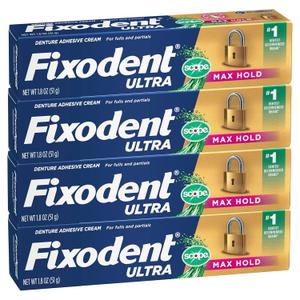 Ultra Max Hold Plus Scope Secure Denture Adhesive for Full and Partial Denture Wearers, 1.8oz, Pack of 4  Ultra Max Hold Plus Scope Secure Denture Adhesive for Full and Partial Denture Wearers, 1.8oz, Pack of 4