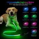 4 Ft LED Dog Leash, Light Up & Lighted Dog Leash, 7 Lighting Modes, Glow in The Dark, Reflective, Double-Sided Light, Rechargeable with Padded Handle for Night Walking Safety