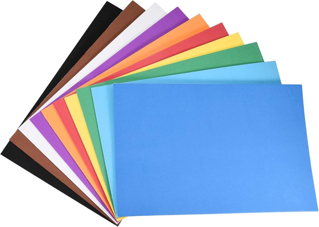 MECCANIXITY Colorful EVA Foam Sheets Self Adhesive 7.8 x 11.8 Inch 1.8mm Thickness for Crafts DIY, 4 Set