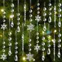 Christmas Tree Decoration Crystal Ornaments - 32pcs Acrylic Christmas Ornaments Snowflake Icicle Drop Crystal Hanging Ornaments for Xmas Tree Winter Holiday Frozen Party Decorations (Clear)