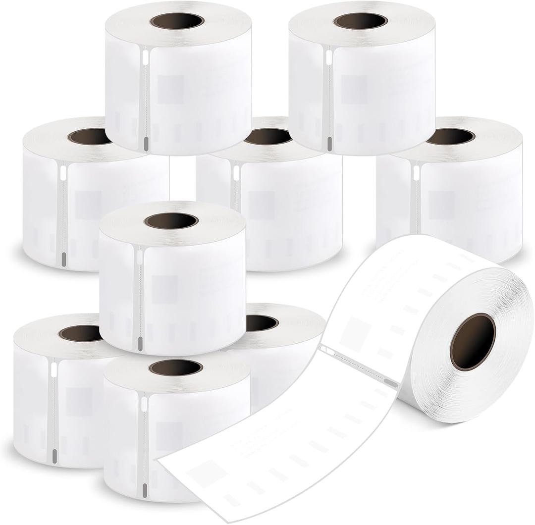 L LIKED 10 Rolls 2-5/16" x 4" Thermal Shipping Labels, Perforated Line, Compatible with Rollo, Zebra, Jadens, Nelko, Munbyn, Phomemo Desktop Printers and Dymo 30256 Replacement (3000 Labels)