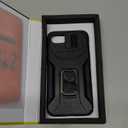 Case for iPhone 16e/17e with Slide Camera Cover+HD Screen Protector(2 Packs), Military Grade Shockproof Protective Cover, Rotated Ring Kickstand(A - Black)