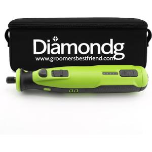 Diamondg Cordless Dog Nail Grinder with Quiet Sound & LED Tip for Large & Small Dogs, 4hrs. Runtime - Electric Dog Nail Trimmer, Heavy Duty Rotary Tool Alternative to Toenail Clippers & Filers (002 - Green)