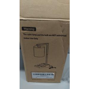 Bedroom Lamps for Nightstand, 3 Color Temperature Nightstand Lamp Bedside Lamps with Dual USB Ports and Outlet, Modern Table Lamp Built-in Pen Holder & Phone Stands, Energy Saving LED Bulb Included