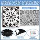 Zhanmai Pack of 48 Mandala Velvet Coloring Posters and Watercolor Pens Flower Fuzzy Velvet Coloring Posters for Adults Teenagers Large Poster for Classroom Festive Holiday Crafts Activity