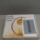 Gold Candle Warmer Lamp for Jar Candles with Adjustable BrightnessTimerHandcrafted CrystalWooden Base, Luxurious Design,Home Decoration Electric Candle lamp(C-Shaped)