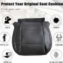 NLQR Perforated Front Driver Bottom Replacement Seat Cover Compatible with Subaru Outback 2015 2016 2017 2018 2019Microfiber Leather, Slate Black with Black Stitching