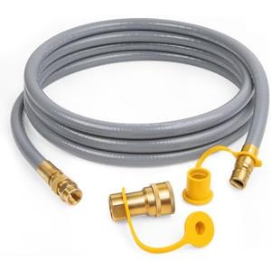 GASPRO 12 Feet 3/8" ID Natural Gas Hose, Low Pressure LPG Hose with Quick Connect, for Weber, Char-broil, Pizza Oven, Patio Heater and More