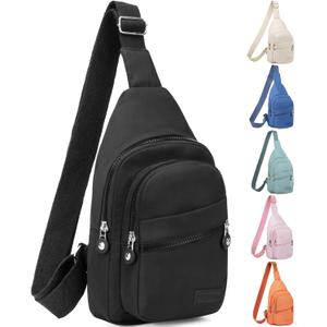 Banelu Small Sling Backpack Crossbody Sling Bag for Women Men, Chest Bag Daypack Fanny Pack Cross Body Bag for Outdoors Hiking Traveling - Black, One Size