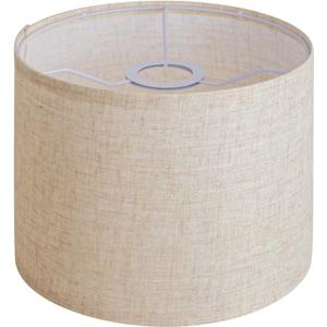 Beige Linen Small Drum Lampshade, 8.66" Top x 8.66" Bottom x 7.87" High Lamp Shade, Lamp Shade Replacement for Table and Floor Lamps, Pendant Light, Handcrafted Lampshade, Easy Assembly