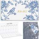 2 x ReliThick 7" x 6.5" 2026-2027 Pocket Calendar for Purse Small Monthly Planner Notebook PVC Cover Pocket Calendar Notepads Appreciation Present Gift for Women Mom Friend Teacher(Blue and White Floral)