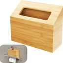 NiHome Hand Towel Box Cover for Kleenex, Natural Bamboo Tissue Box Cover for Home, Office, Bathroom Decor, Fits Trapezium Kleenex Hand Towels Sizes, Bottom Pull-Out Design for Quick and Easy Refills