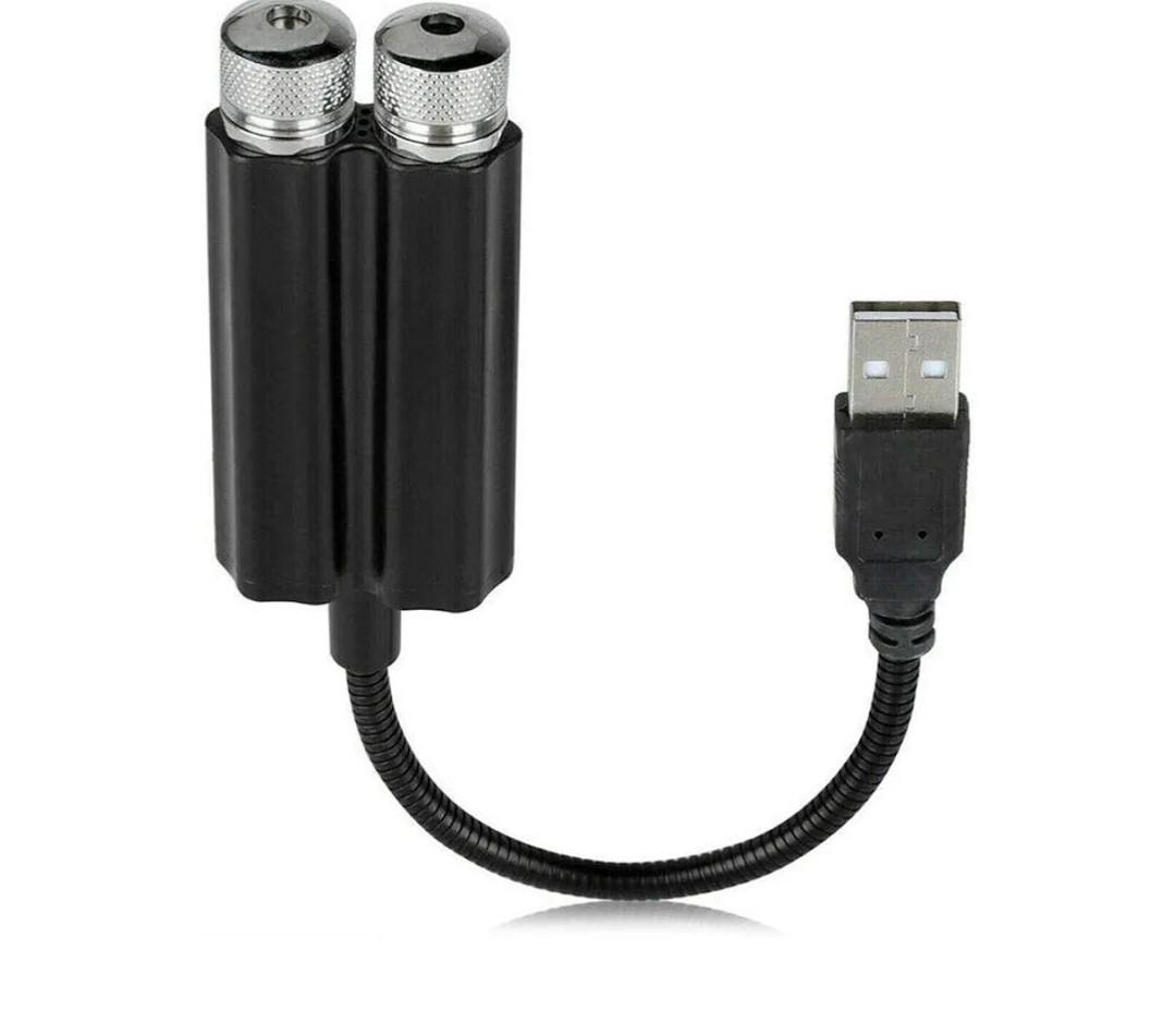 Car USB Starlight Red Blue Car Roof Star Night Light Car Projector Night Lamp 2 in 1 USB Star Light