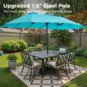 SUPERJARE 13FT Outdoor Patio Umbrella with Base Included, Double Sided Pool Umbrellas with Fade Resistant Canopy, Large Table Umbrella for Deck, Market, Backyard - Light Blue