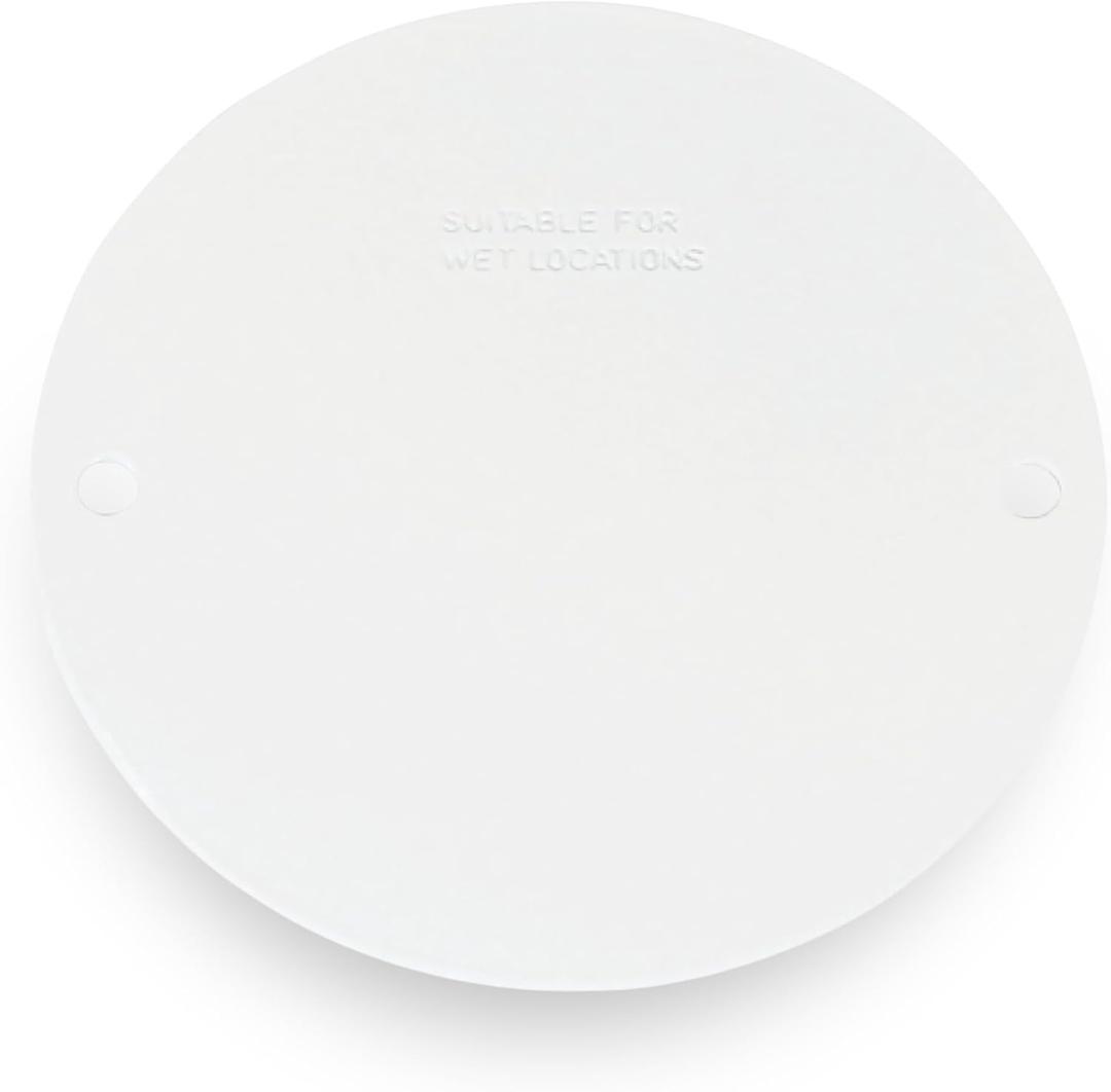 Sigma Electric 14241WH Round Blank Stamped Cover, White