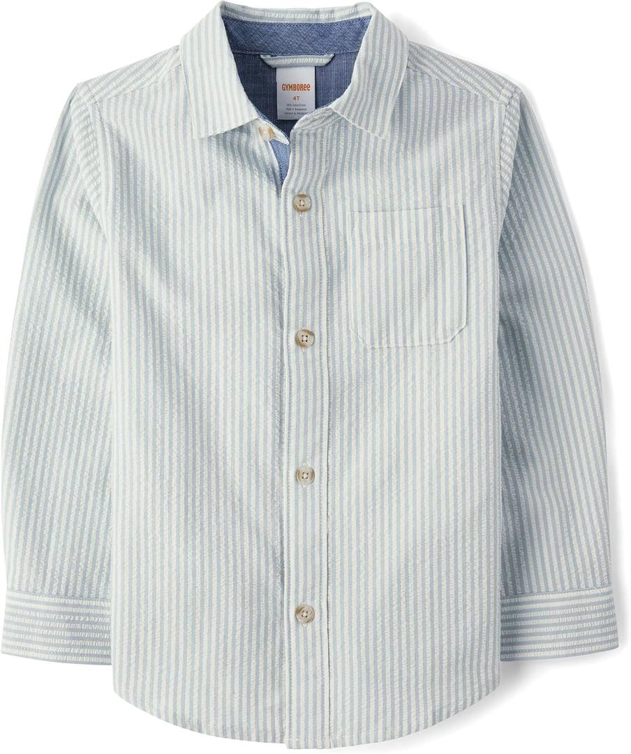Gymboree Boys' and Toddler Long Sleeve Button Up Shirt, 5T