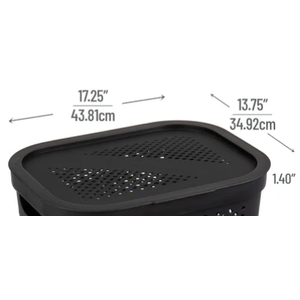 2 pcs Lids For Laundry Bins Plastic, Black, 
 17.25"L x 13.75"W