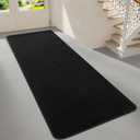 Woottpe 6x9 Feet Black Area Rugs for Bedroom, Indoor Washable Memory Foam Rug for Living Room, Modern Aesthetic Minimalist Non-Slip Carpets for Kids Boys Girls Adults Dorm Home Decor