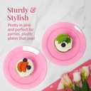 Prestee Pink Plastic Plates 6.25" 100 Pack Disposable Party Plates for Wedding, Events, Parties Elegant Pink Plastic Plates for Party, Fancy Disposable Dinnerware for Desserts, Salad